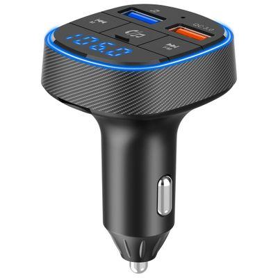 Transmetteur FM Bluetooth 5.0 + lecteur de carte TF + 2 ports USB A QC3.0 Noir