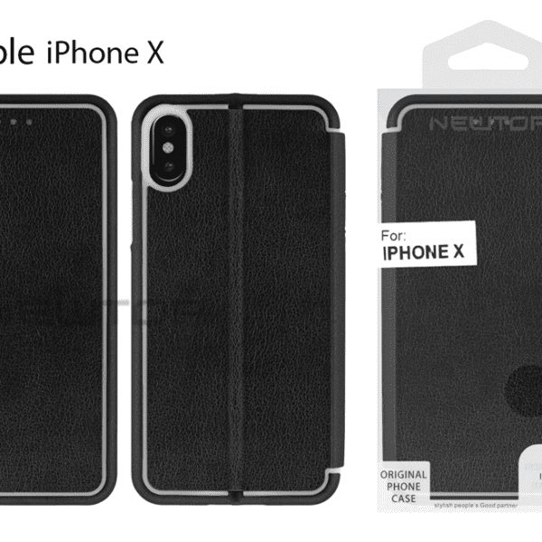 360 CAPSULE LINDESIGN FLIP CASE POUR IPHONE X/XS NOIR