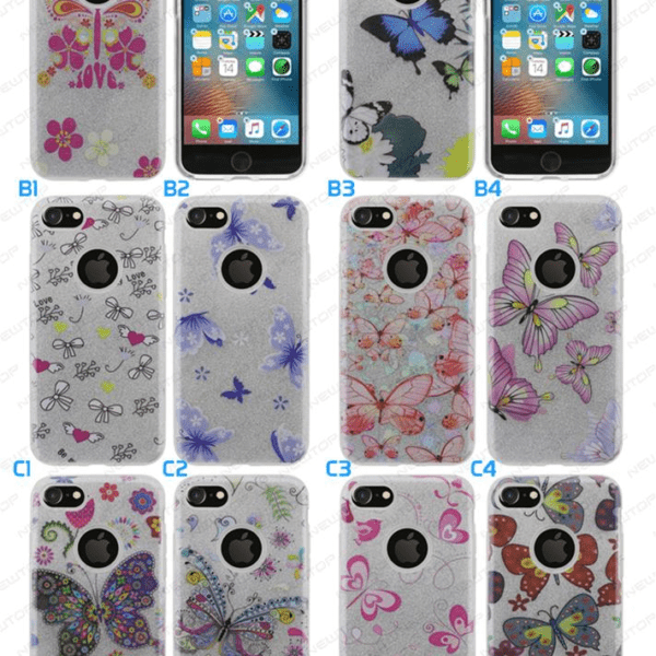3 IN 1 PC TPU GLITTER COVER SAMSUNG GALAXY A71-MIX BUTTERFLY
