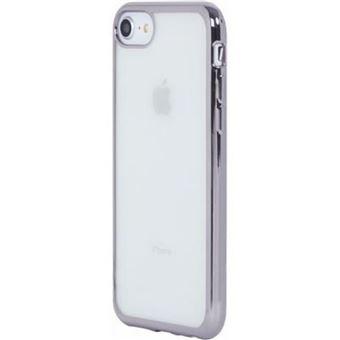 Coque pour iPhone 5/5S/SE Semi-rigide Métal Gris Sidéral BigBen Connected Transparent