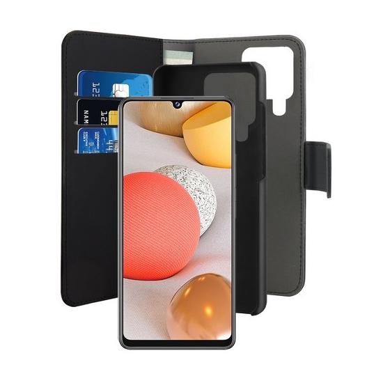 Folio coque magnétique 2 en 1 noir pour samsung g a42 5g puro