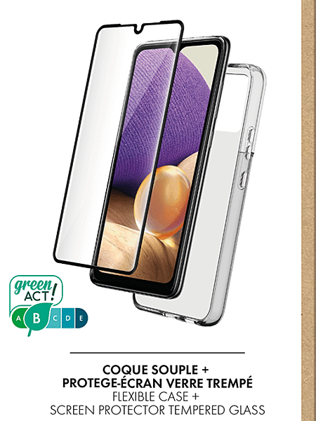 Pack Samsung G A33 5G Coque Transparente + Verre trempé Bigben