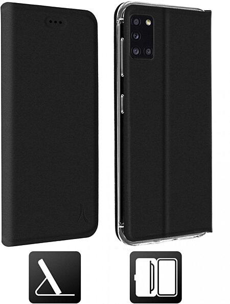 Étui porte-cartes et support vidéo Akashi pour Samsung Galaxy A31 Noir - FOLIO-AKA-A31