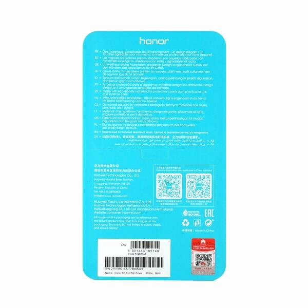 Honor 6C Pro Flip Cover Gold Schutzhülle Kunststoff Handytasche BRANDNEU
