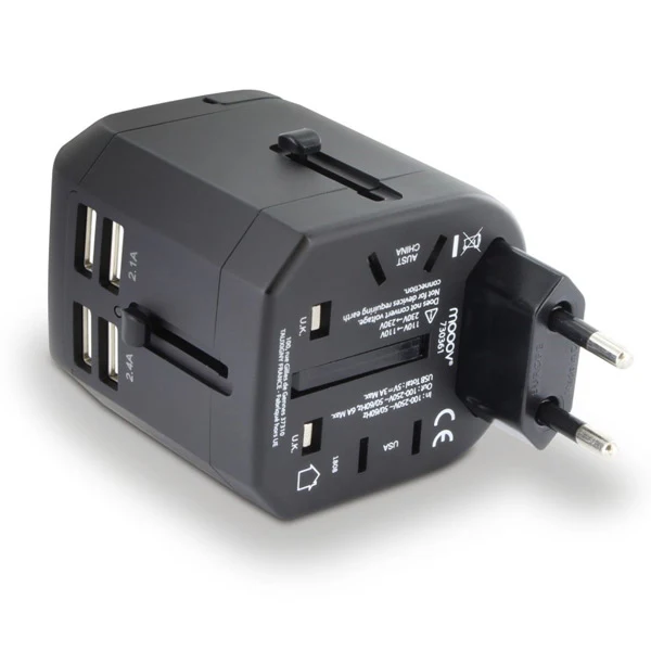 CHARGEUR DE VOYAGE UNIVERSEL MOOOV 4 PORTS USB