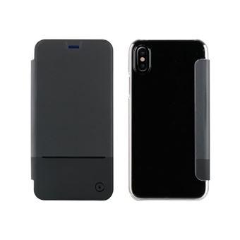 Etui Folio Case Edition Double Pu Noir Pour Apple Iphone X/Xs