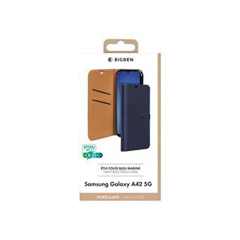 BIGBEN Connected - Étui à rabat pour téléphone portable - synthétique - bleu marine - pour Samsung Galaxy A42 5G