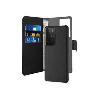 Etui folio magnétique à rabat 2 en 1 pour Samsung Galaxy S21 Ultra 5G BigBen Connected Puro Noir