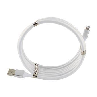 Metronic 732105 Câble MFI / USB-A aimanté pour iPhone iPad 2 m - blanc