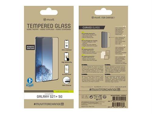 Muvit - Protection d'écran pour téléphone portable - verre - cadre couleur noir - pour Samsung Galaxy S21+ 5G