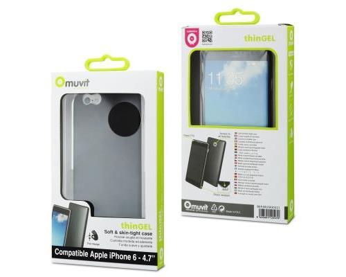 Muvit thingel - Coque de protection pour téléphone portable - polyuréthanne thermoplastique (TPU) - noir