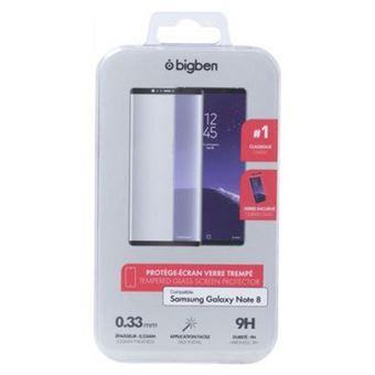 Protection d'écran BigBen en Verre Trempé Noir pour Samsung Note 8