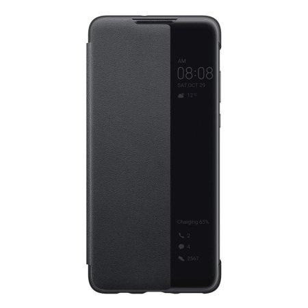 Véritable étui à rabat Smart View noir pour Huawei P30 Lite
