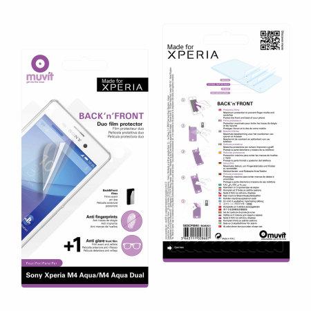Protections d'écran Muvit avant et arrière pour Sony Xperia M4 Aqua (lot de 3)