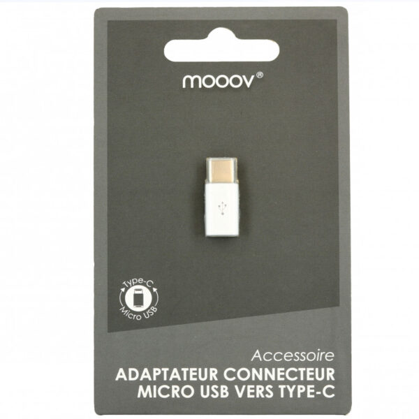 Adaptateur USB-C / micro-USB fem. - blanc