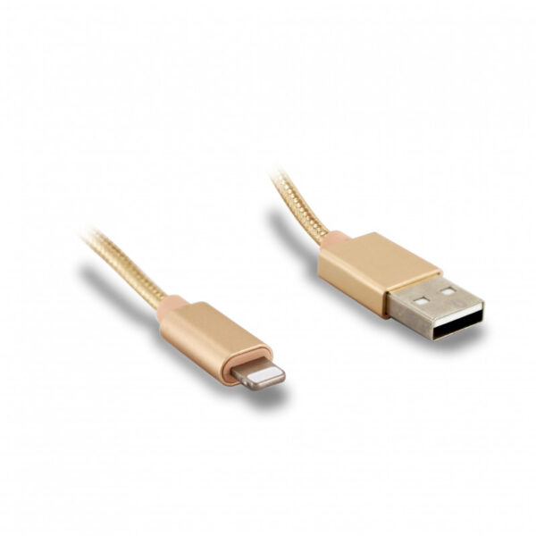 Câble MFI / USB-A nylon pour iPhone iPad 1 m - or