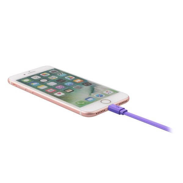 Câble MFI / USB-A plat fresch pour iPhone iPad 1 m - lavande