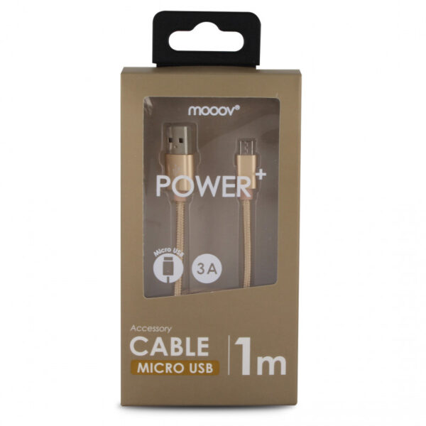 Câble micro USB /USB-A nylon 1 m - or