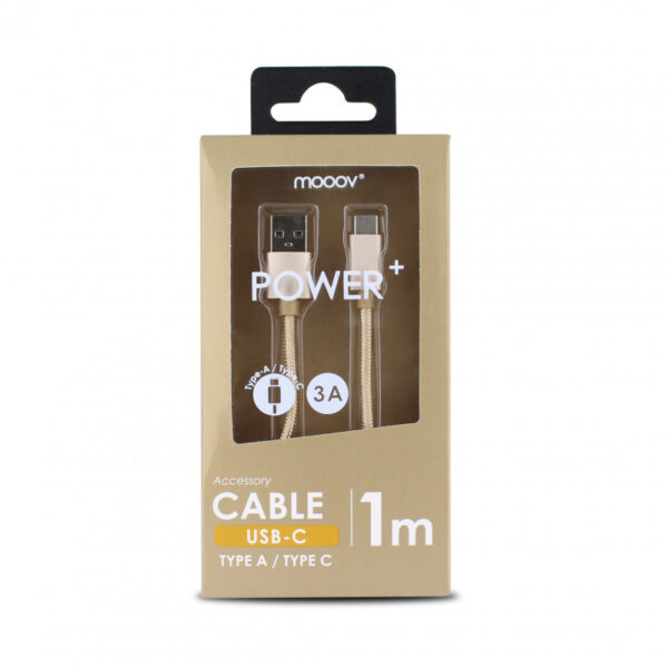 Câble USB-C /USB-A nylon 1 m - or