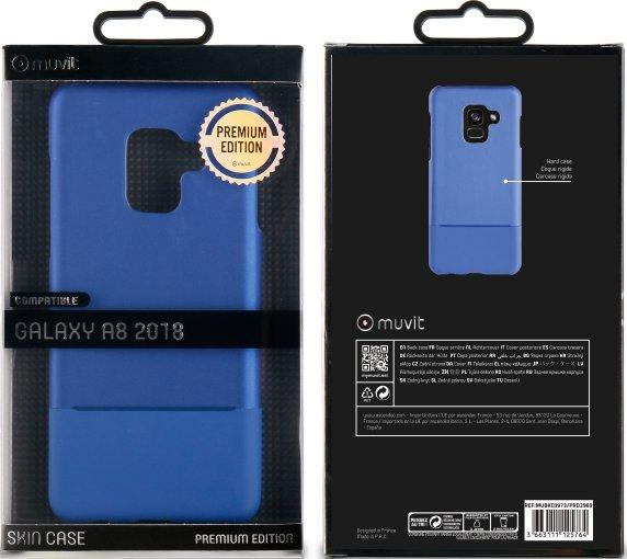 Coque pour Samsung Galaxy A8 2018 A530 Muvit Skin Edition Bleu (MUBKC0973)