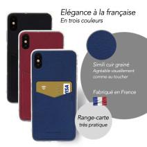COQUE PU AVEC RANGE CARTE POUR SAMSUNG S9+ ARMONIA BLEU MARINE