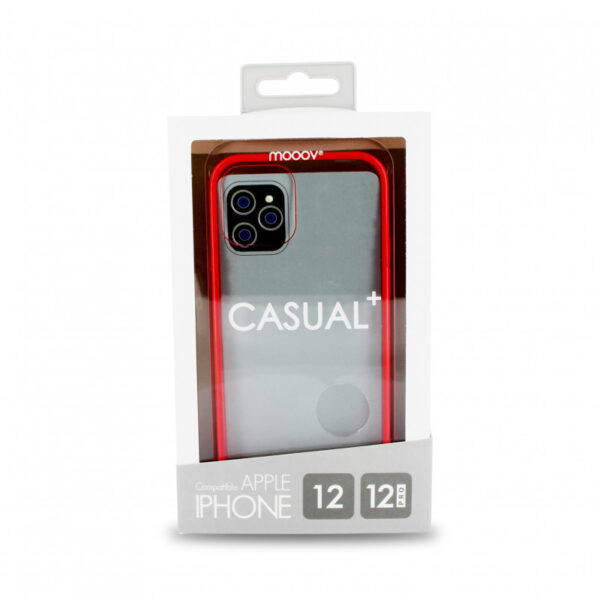 Coque semi-rigide Color Edge pour iPhone 12/12 PRO - contour rouge