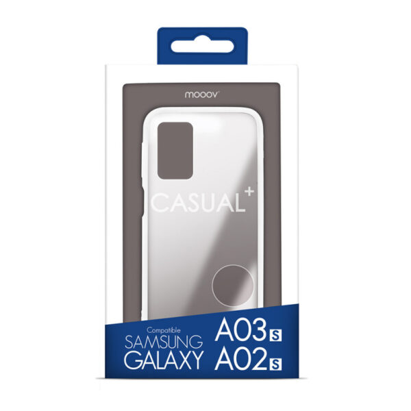 Coque semi-rigide Color Edge pour Samsung A02s/A03s - contour blanc
