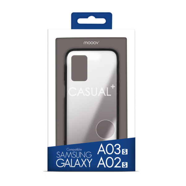 Coque semi-rigide Color Edge pour Samsung A02s/A03s - contour noir