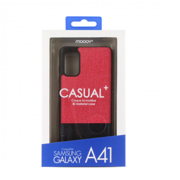 Coque souple bi-matière pour Samsung A41 - rouge et noire