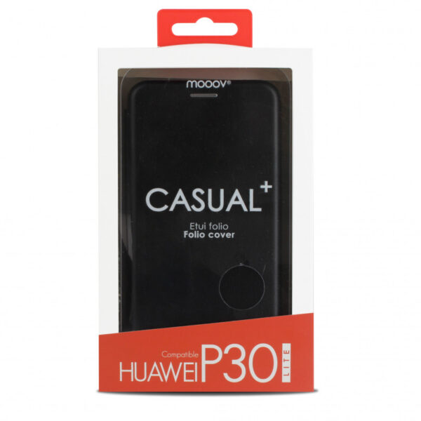 Etui folio clam pour Huawei P30 Lite - noir