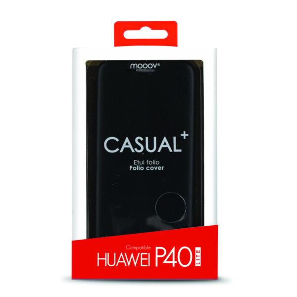 Etui folio clam pour Huawei P40 Lite - noir