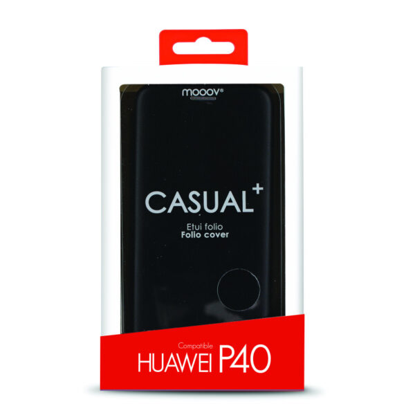 Etui folio clam pour Huawei P40 - noir