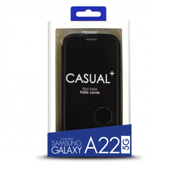 Etui folio clam pour Samsung A22 5G - noir