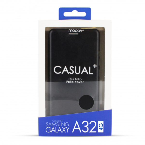 Etui folio clam pour Samsung A32 4G - noir