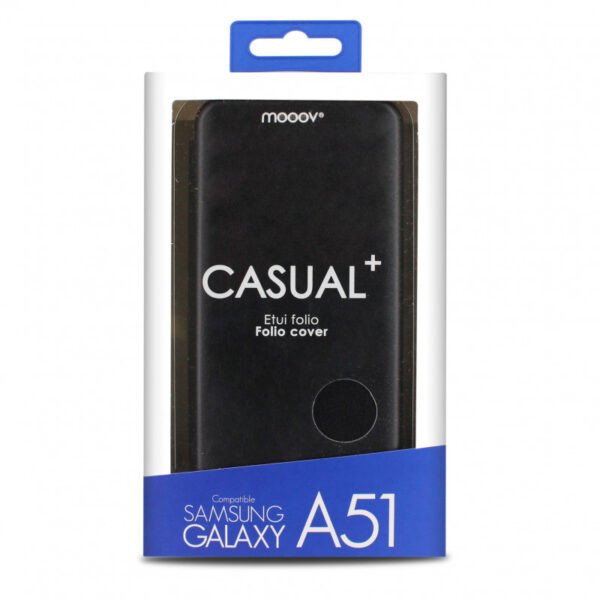 Etui folio clam pour Samsung A51 - noir