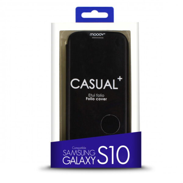 Etui folio clam pour Samsung S10 - noir