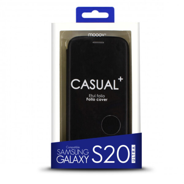 Etui folio clam pour Samsung S20 Ultra - noir