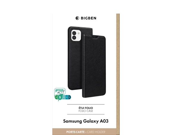 Etui Folio Samsung Galaxy A03 Noir - Porte-carte intégré Bigben