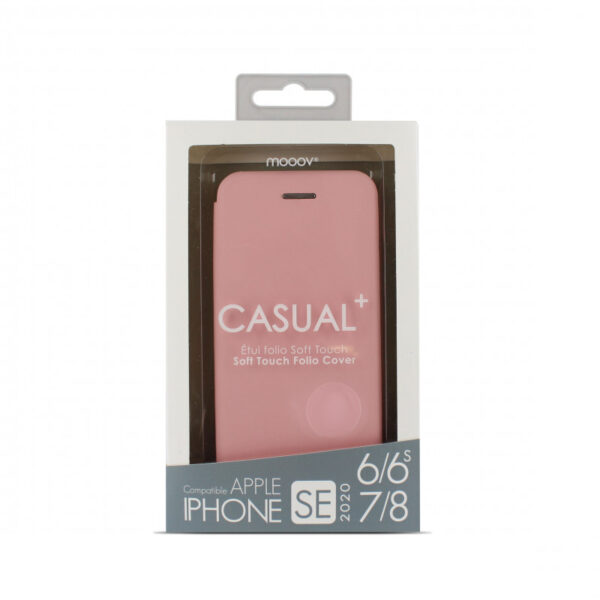Etui folio Soft Touch pour iPhone 6/6s/7/8/SE20/SE22 - ros