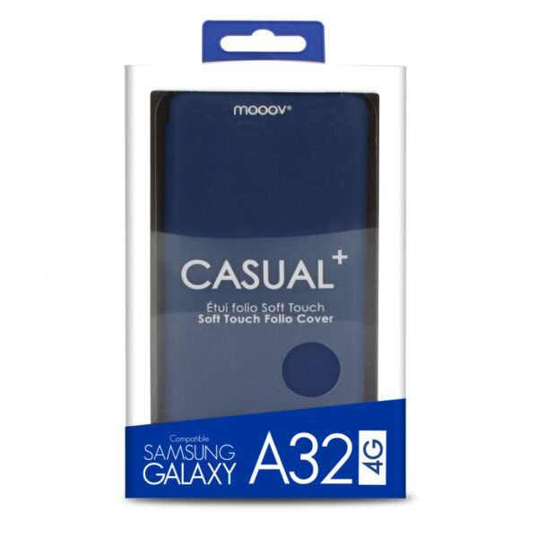 Etui folio Soft Touch pour Samsung A32 4G - bleu