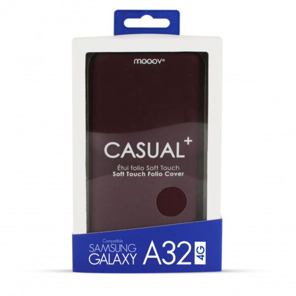 Etui folio Soft Touch pour Samsung A32 4G - bordeaux