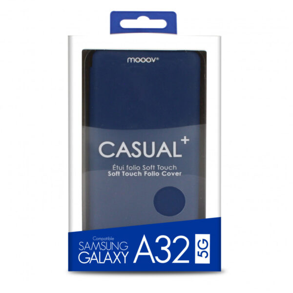 Etui folio Soft Touch pour Samsung A32 5G - bleu