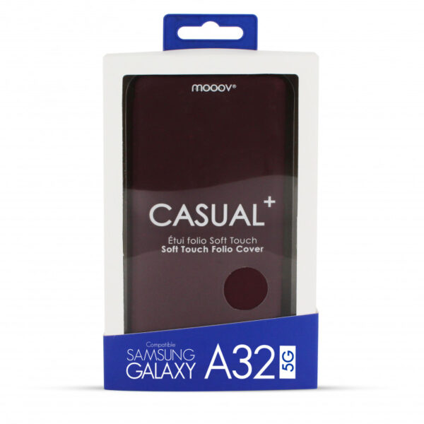 Etui folio Soft Touch pour Samsung A32 5G - bordeaux