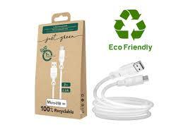 Just Green - Câble USB - USB (M) pour Micro-USB de type B (M) - 2.1 A - 2 m - blanc
