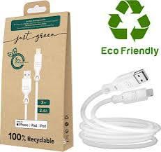 Just Green - Câble Lightning - USB mâle pour Lightning mâle - 2 m - blanc