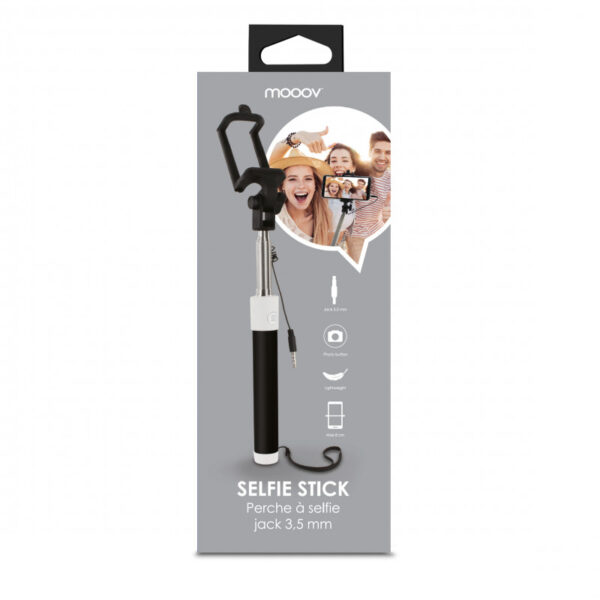 Perche à selfie jack 3,5 mm - noir