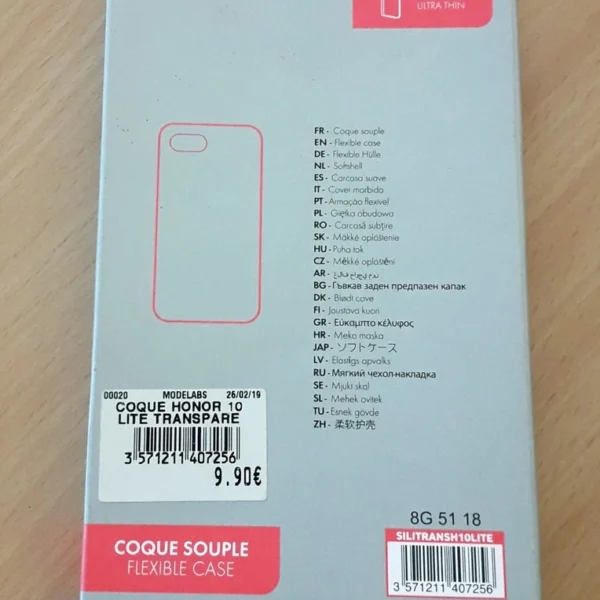 Coque pour Honor 10 Lite souple transparente légère