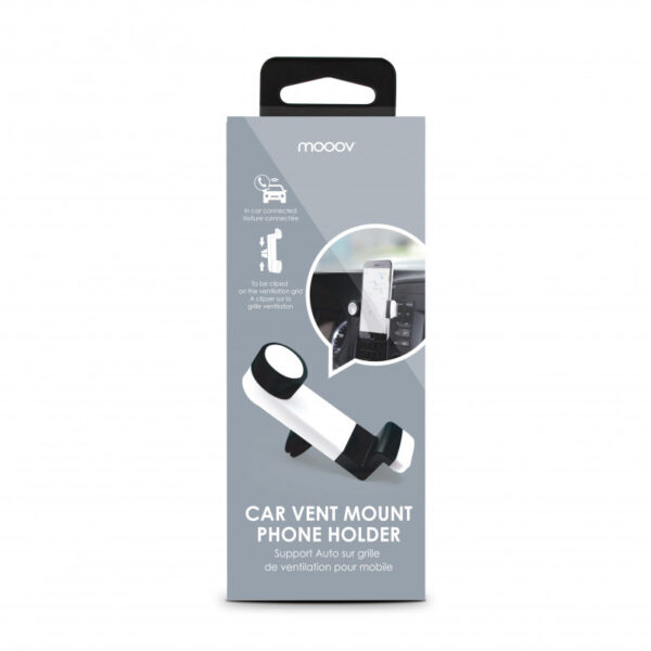 Support de téléphone design pour grille de ventilation - blanc