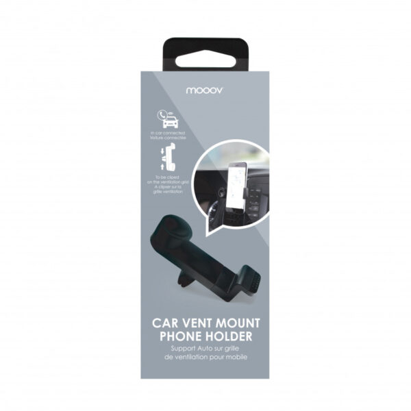 Support de téléphone design pour grille de ventilation - noir